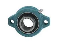 Front view of 1-3/16 in Narrow 2-Bolt Flange Mount with Set Screw Lock, Single Shaft Support for Sealed Ball Bearing, 1.1875 in Bore.