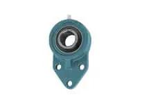 Front view of Single 1-1/2 in (38.10 mm) 3-Bolt Flange Unit UCFK208-24, Sealed ball bearing with cast iron housing and contact seal.