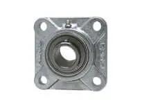 Single 4-Bolt Flange Set Screw Mounted Sealed Ball Bearing for 5/8 in Shaft, Stainless Steel Insert, Nickel-Plated Cast Iron Housing