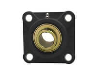 3/4 in Wide Set Screw Pillow Block, 4-Bolt Black Plastic Housing with Zinc Insert, Single Unit Flange Mount for Linear Slide Systems, Shaft Support for Sealed Ball Bearing Applications