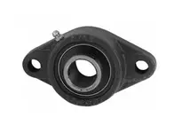 Front view of UCFT207-22C4HR23 1-3/8 in Bore High-Temp 450°F 2-Bolt Flange Ball Bearing with cast iron housing and silicone seals.