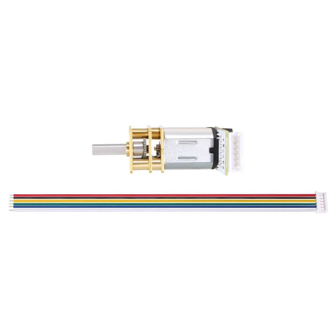 6V 1000RPM DC Gear Motor with Encoder Speed Velocity Measurement for Mini Car Balance Motor Encoder DIY, gold casing, D-shaft