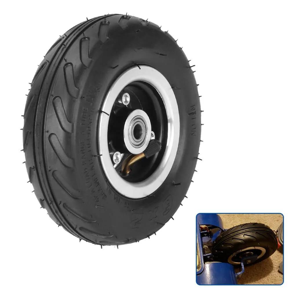 6x2 Inch Pneumatic Tire Wheel with Alloy Hub M10 Inflatable Air Wheel for Scooter Trolley Cart Hand Truck and Utility Equipment