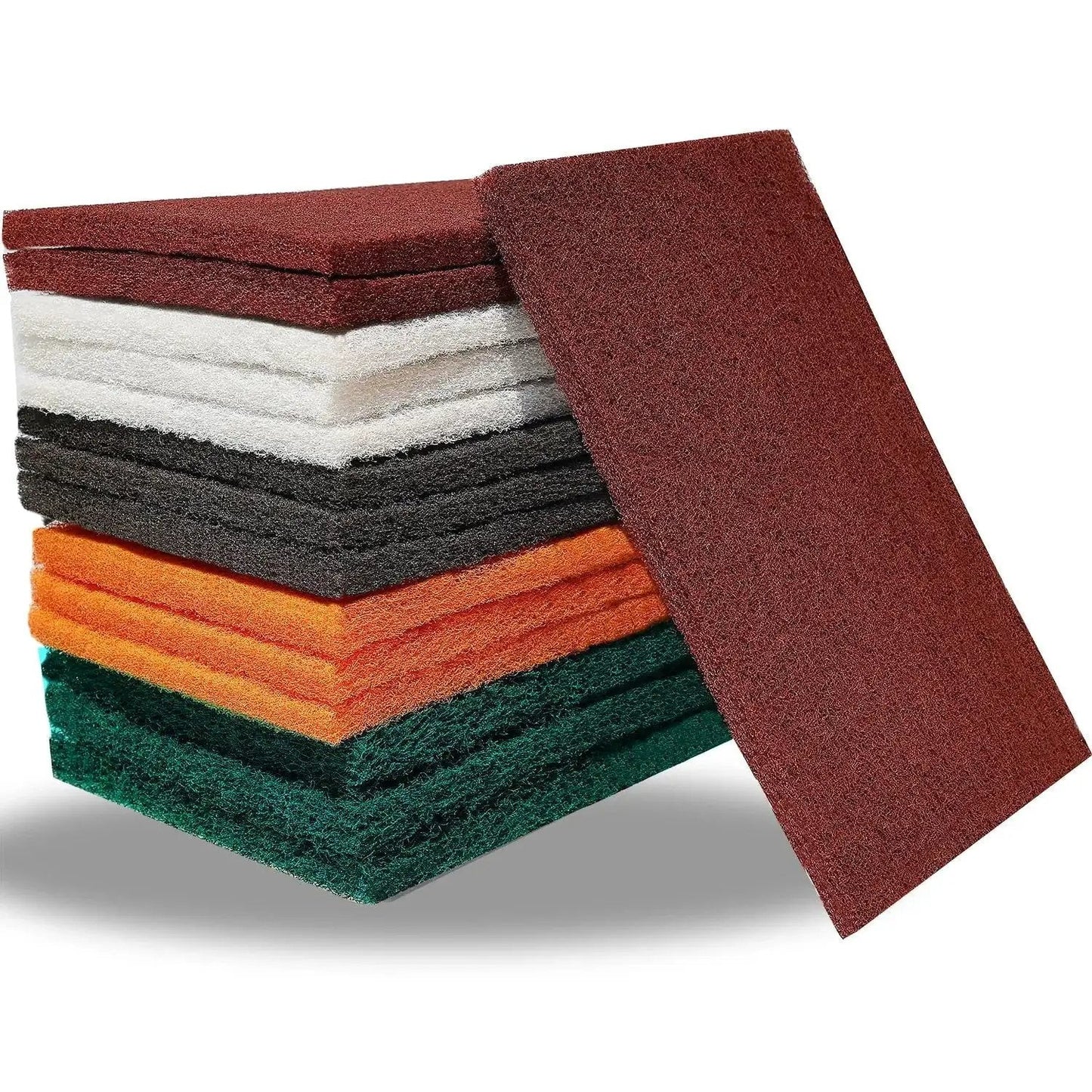 Assorted 6 X 9 Inch Hand Pads Coarse To Superfine For Grills And Garden Tools, stacked multicolor pads