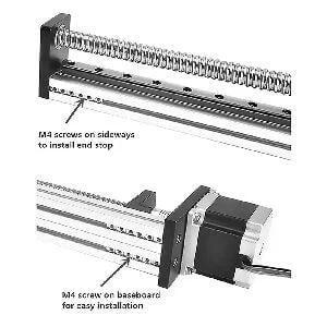 7" Actuator NEMA 23 CNC Ballscrew Linear Motion Slide Rail Table - a Motor