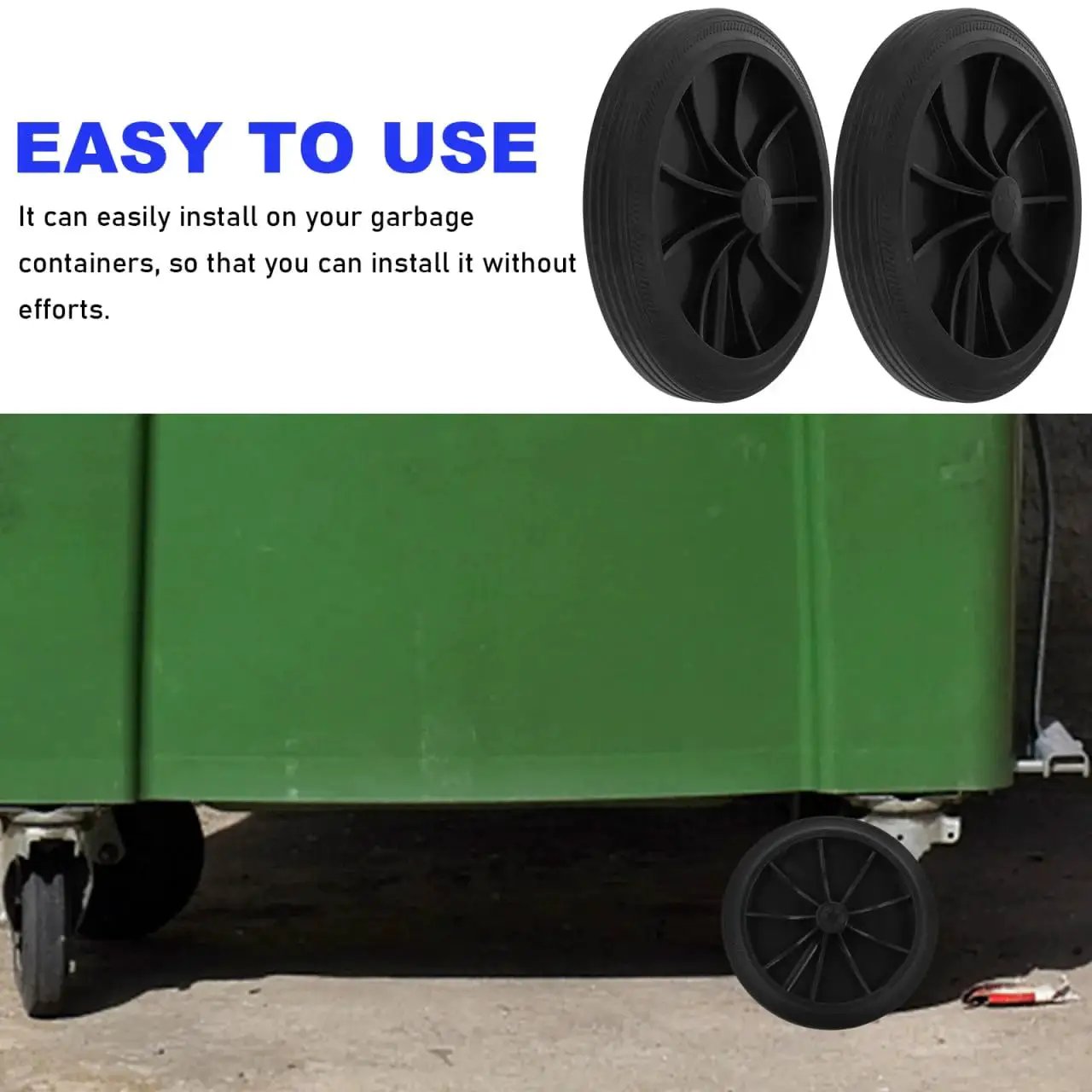 Trash Can Wheels Replacement Set 7 Inch Rubber Casters For Garbage Bins And Outdoor Waste Containers Easy Installation