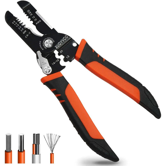 Five In One Wire Stripper Tool For 10 To 20 AWG Electrical Wire, Seven Inch Multifunctional Electrician Cable Stripper front view