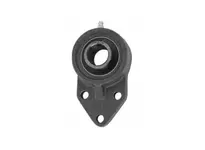 Front view of UCFB202 Three Bolt Flange Mounted Bearing Unit with 5/8 inch bore, cast iron housing, steel insert, for 450 degree applications.