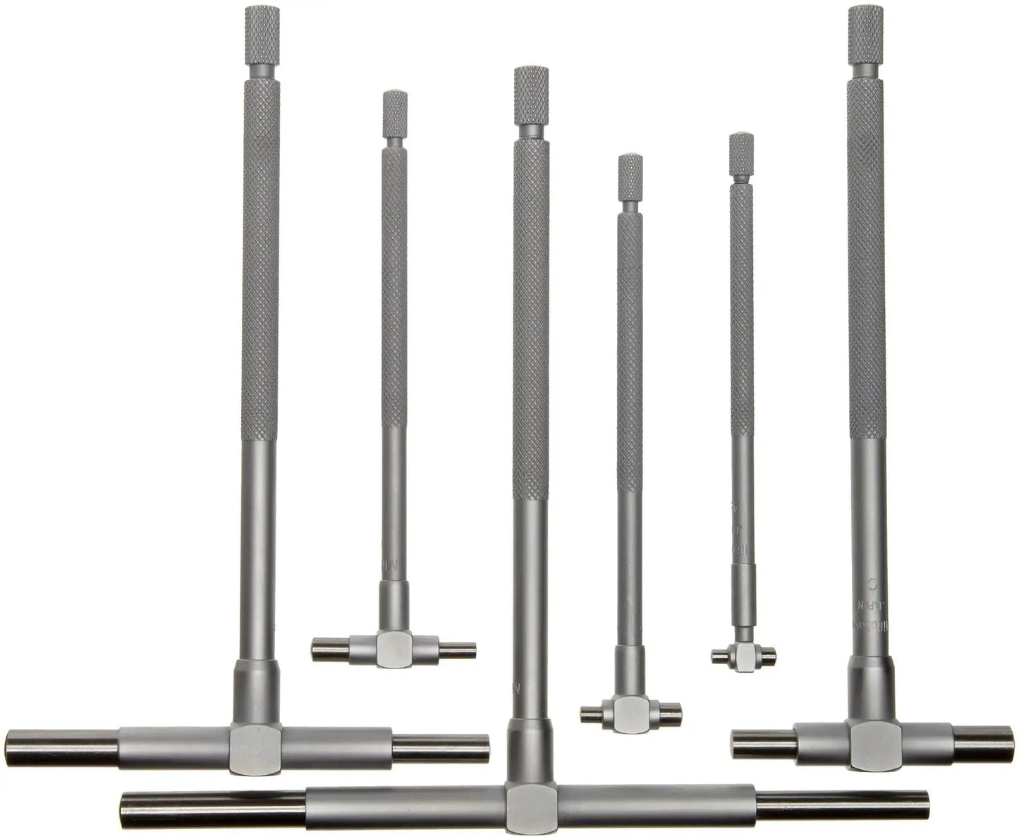 Telescoping Gage Set 8mm To 150mm 6-Piece Internal Diameter Gauge with spring loaded plunger and knurled clamp visible