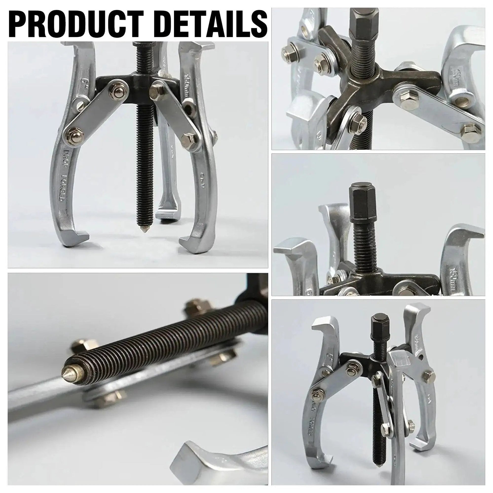 Three Jaw Gear Puller Tool Set With Reversible Jaws For Bearing And Pulley Removal, Heavy Duty Gear Puller Kit For Flywheel Removal, Includes 3 Inch 4 Inch And 6 Inch Sizes