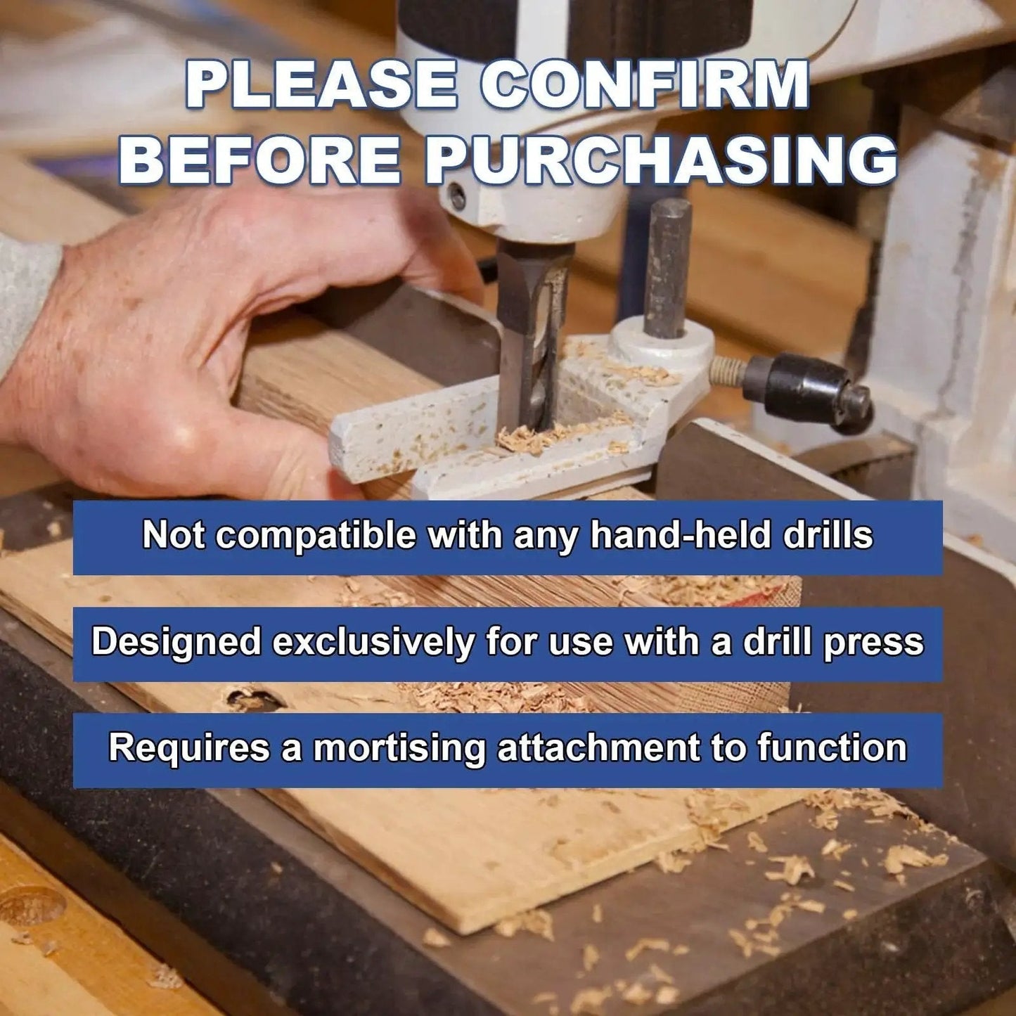 Square Hole Mortise Drill Bit Set For Mortising Machines And Drill Presses Delivers Clean Square Holes In Hardwood And Engineered Wood Not For Handheld Use Bearing Steel Six Bit Pack Pro With Inch Size Range From Quarter To Five Eighths Devvicoo in drill press.