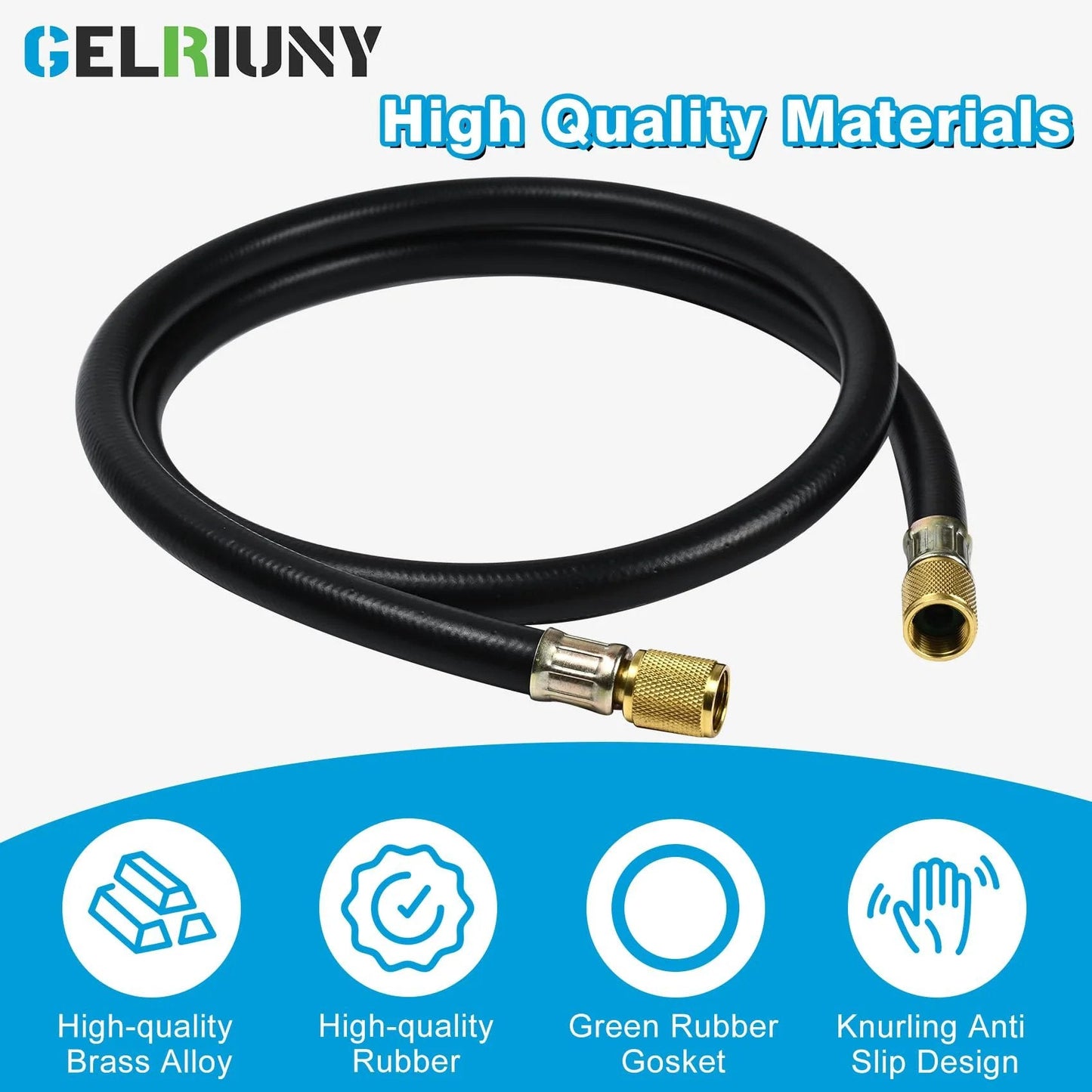 Upgraded 15660 Three Eighths Inch Heavy Duty Vacuum Hose For HVAC Systems Five Feet Long Includes Three Eighths Inch Fittings 600 PSI Working Pressure 3000 PSI Burst Compatible With Most Refrigeration And Air Conditioning Equipment