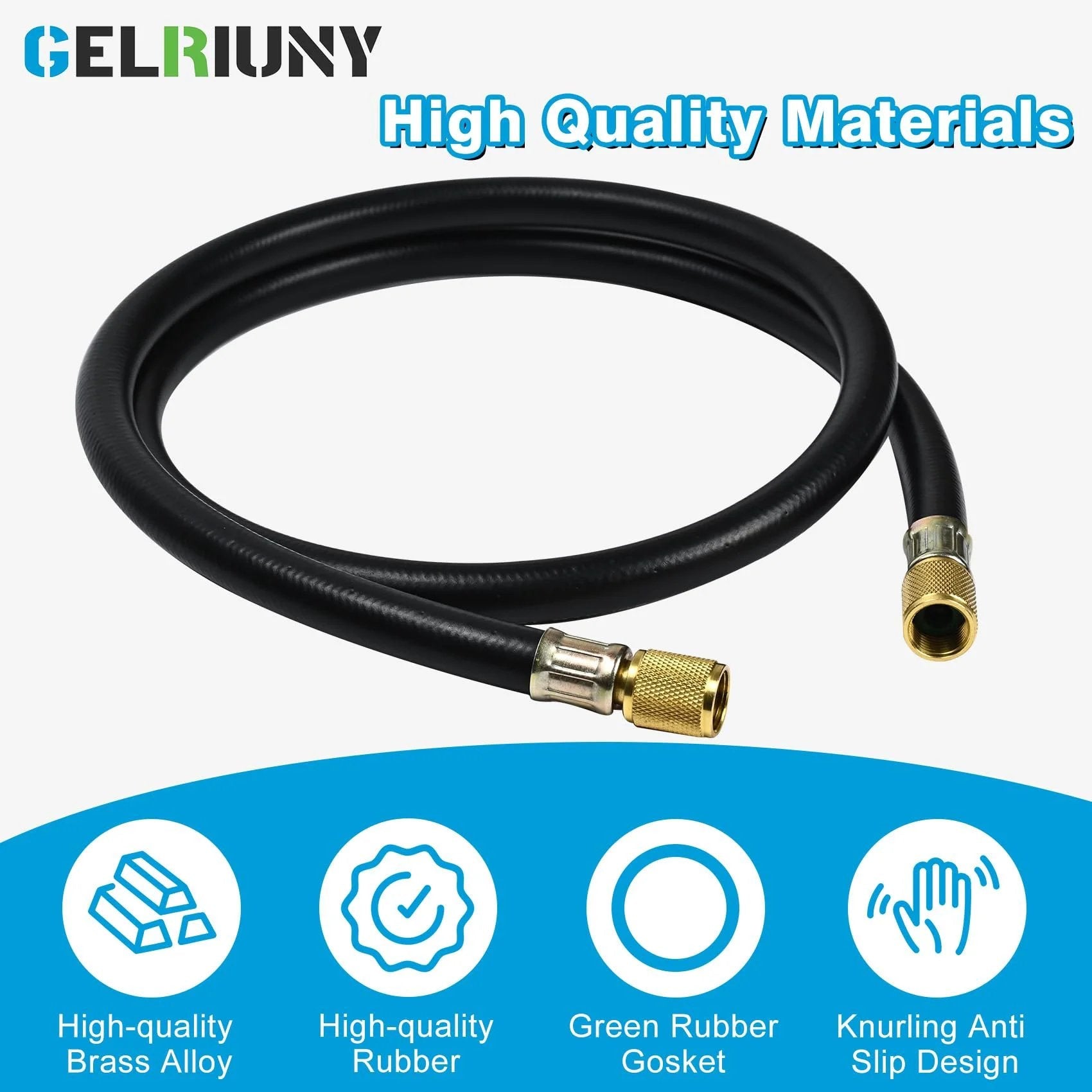 Upgraded 15660 Three Eighths Inch Heavy Duty Vacuum Hose For HVAC Systems Five Feet Long Includes Three Eighths Inch Fittings 600 PSI Working Pressure 3000 PSI Burst Compatible With Most Refrigeration And Air Conditioning Equipment