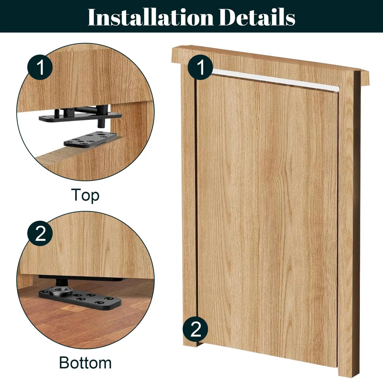 Installation of 360 Degree Hidden Door Hinge With 570 Pound Load Bearing Pivot for Secret Doors and Bookcase Doors Built To Last