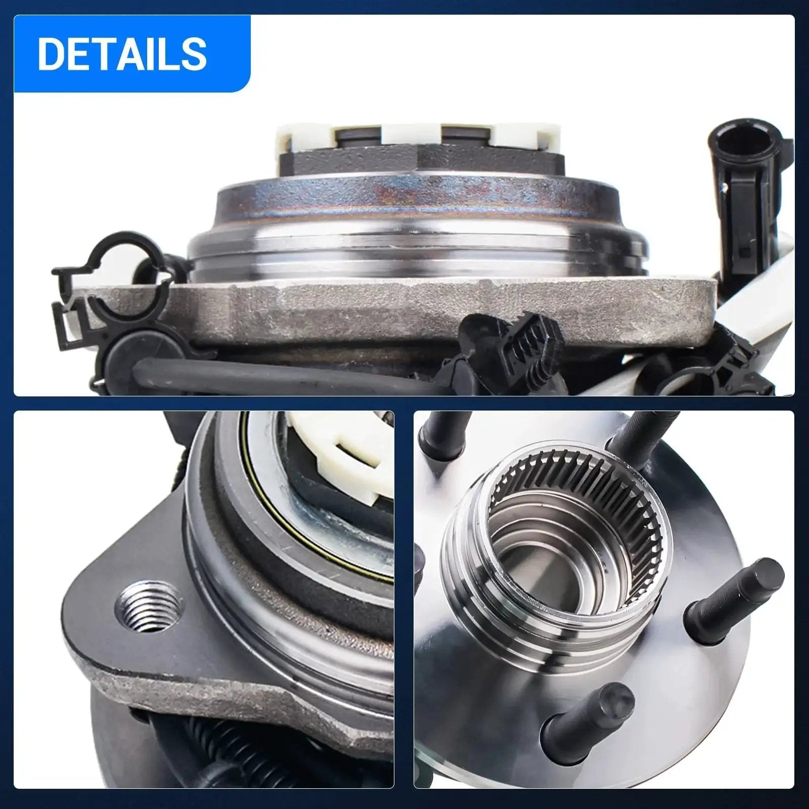 Detailed view of Front 4WD Wheel Bearing Hub Assembly Set For 1998 1999 2000 Ford Ranger And Mazda B4000 5 Lug With ABS