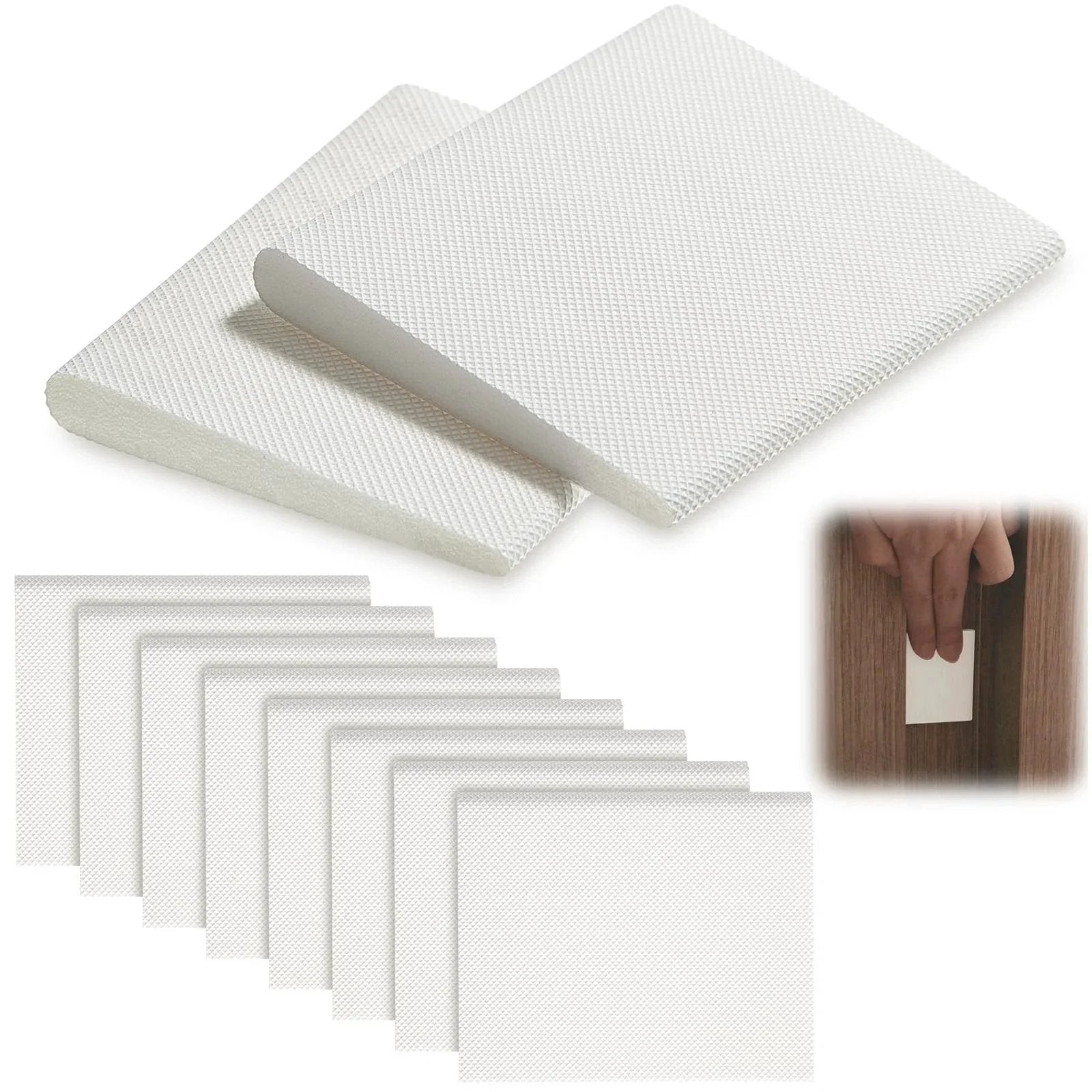 Easy Install Self Adhesive Door Corner Seals 8 Pack, Weather Stripping Draft Stopper For Doors, Foam Frame Sealing in Traditional White