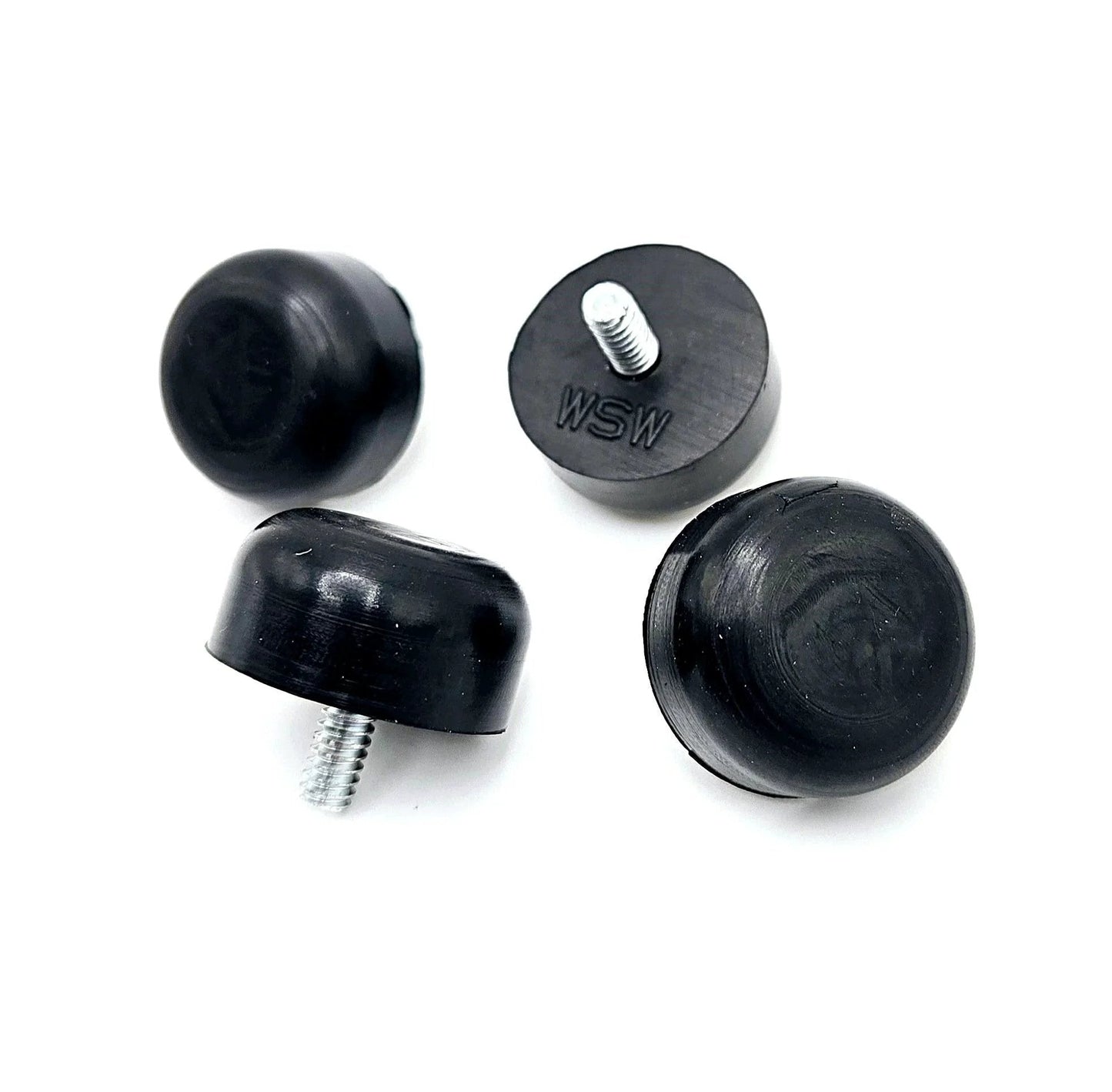 10-24 Thread Rubber Feet Bumpers 1 Inch Round Screw In Equipment Spacers With Galvanized Steel Stud Leveling Feet For Tables Machinery Cabinets Water Resistant Indoor Outdoor Use Non Marring Noise Dampening Soft Anti Slip 4 Pack