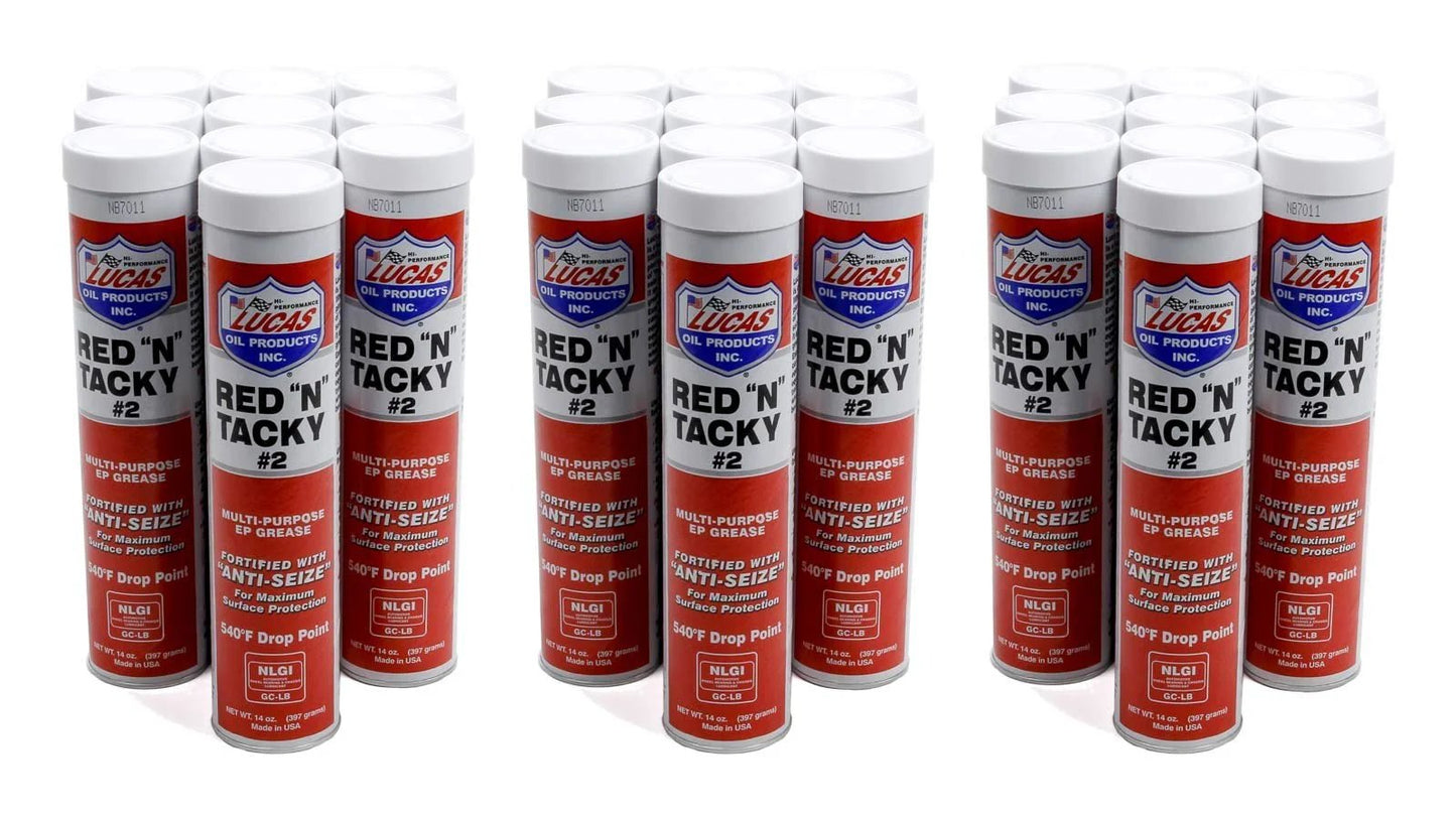 Red N Tacky Grease For Cars And Heavy Duty Gear, Water Resistant Lubricant With Rust And Oxidation Inhibitors, 14 Oz Tube, Case Of 30