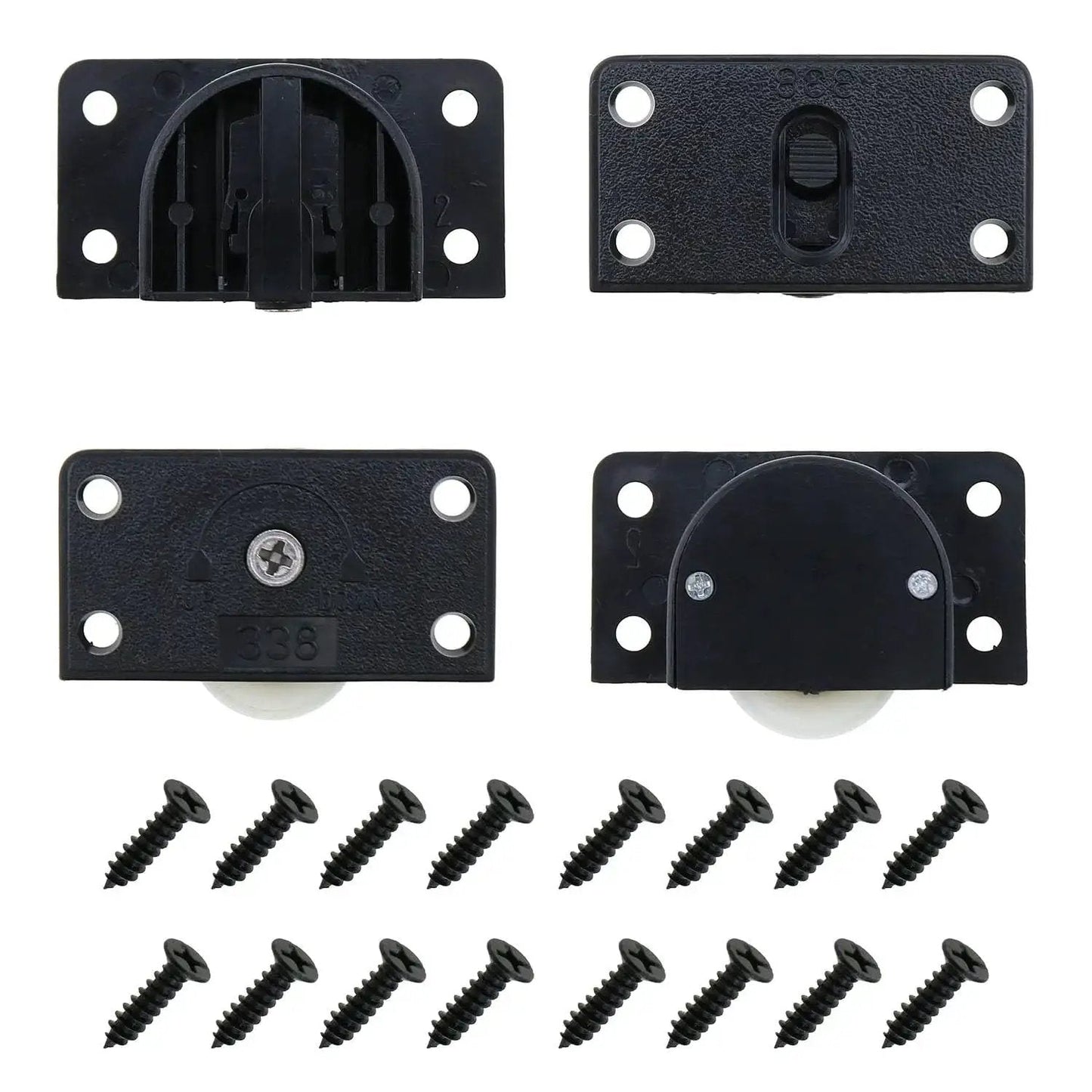 2 Sets 58x31mm Black Sliding Cabinet Hardware Nylon Pulley Roller for Sliding Doors Drawers Windows and Closets Durable ABS Nylon Bearing System Delivers Smooth Quiet Operation and Long Lasting Performance