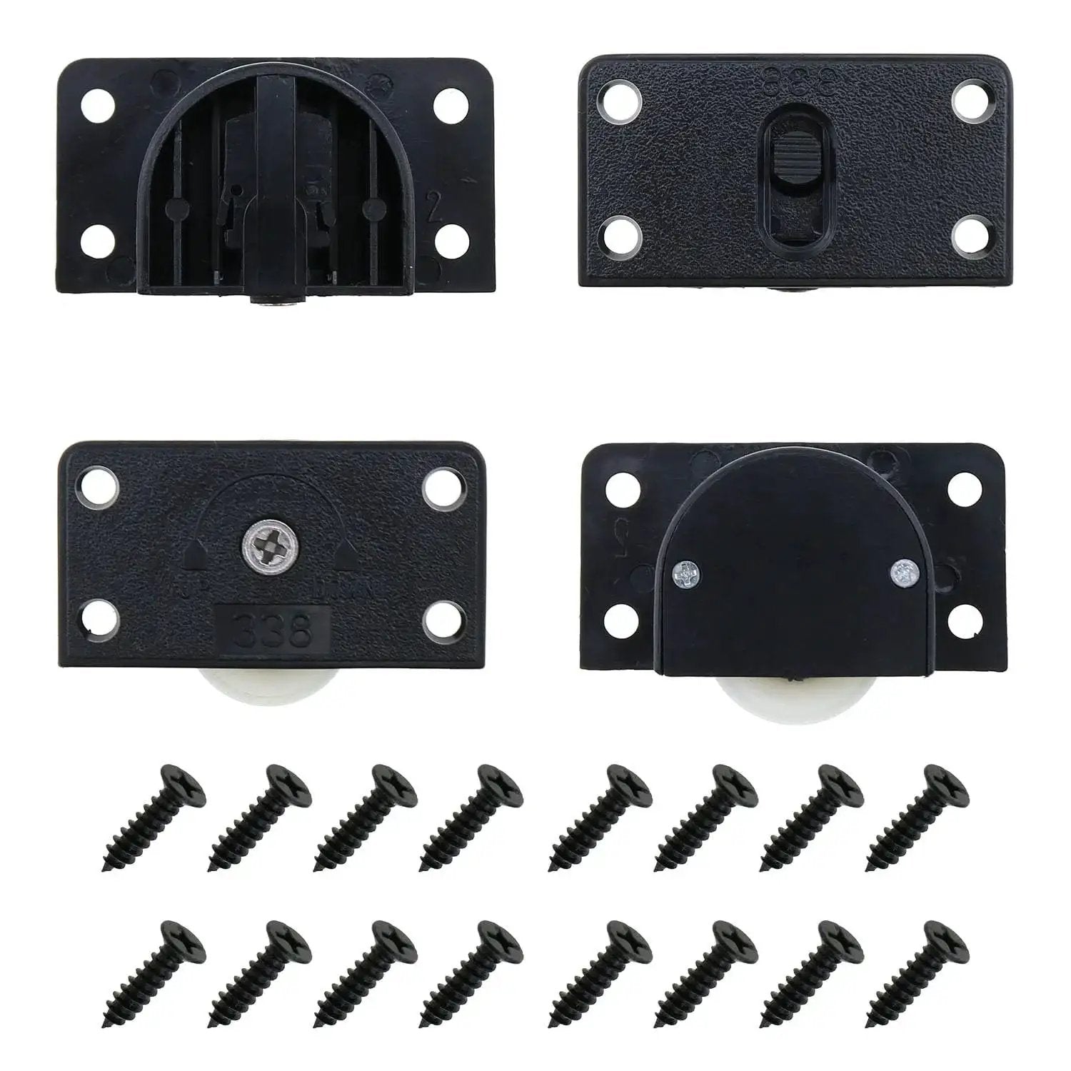 2 Sets 58x31mm Black Sliding Cabinet Hardware Nylon Pulley Roller for Sliding Doors Drawers Windows and Closets Durable ABS Nylon Bearing System Delivers Smooth Quiet Operation and Long Lasting Performance