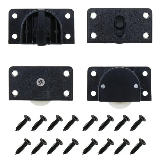 2 Sets 58x31mm Black Sliding Cabinet Hardware Nylon Pulley Roller for Sliding Doors Drawers Windows and Closets Durable ABS Nylon Bearing System Delivers Smooth Quiet Operation and Long Lasting Performance