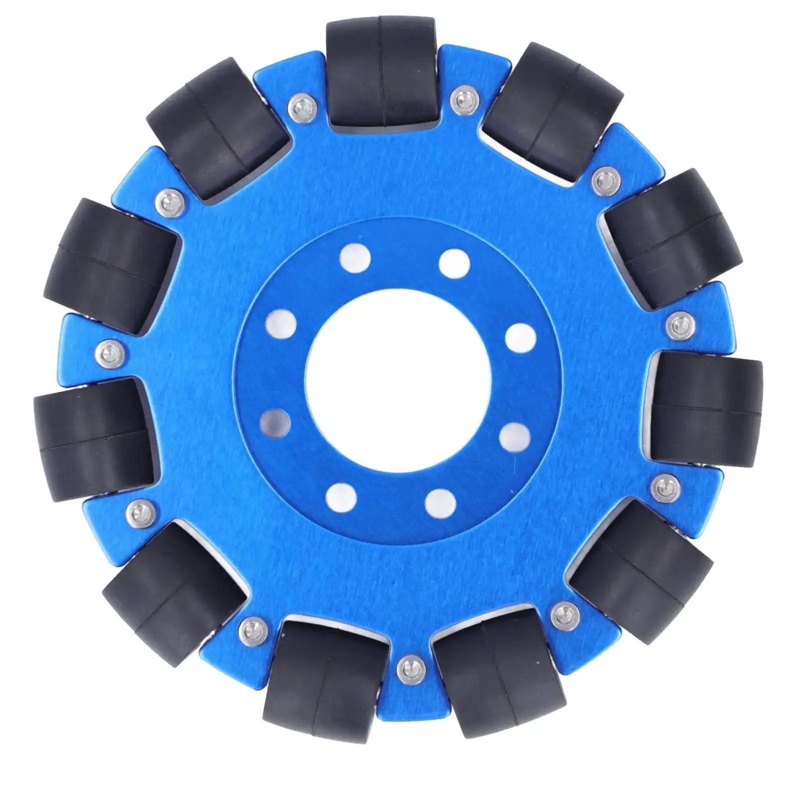 Omnidirectional 5 Inch Wheel With Aluminum Alloy Hub And Silicone Rollers For Robotics Projects Adfaga 11 Bearings And Smooth 30 Kg Load