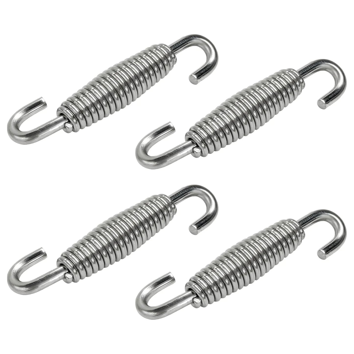 4 Pack Universal Motorcycle Exhaust Muffler Springs 52.7mm Reinforced Stainless Steel Coil Hooks For Motorcycle ATV Scooter, Stabilize Exhaust And Reduce Vibration While Minimizing Resonance Noise