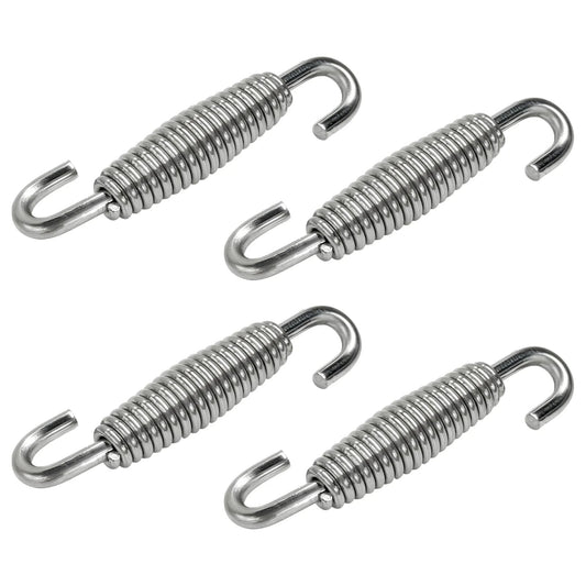 4 Pack Universal Motorcycle Exhaust Muffler Springs 52.7mm Reinforced Stainless Steel Coil Hooks For Motorcycle ATV Scooter, Stabilize Exhaust And Reduce Vibration While Minimizing Resonance Noise