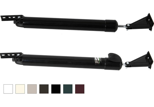 Touch N Hold Smooth Dual Door Closer System Black Heavy Duty With Touch Button Hold Open Feature And Smooth Closing Motion For Storm And Security Doors Medium To Heavy Weight New Door Replacement