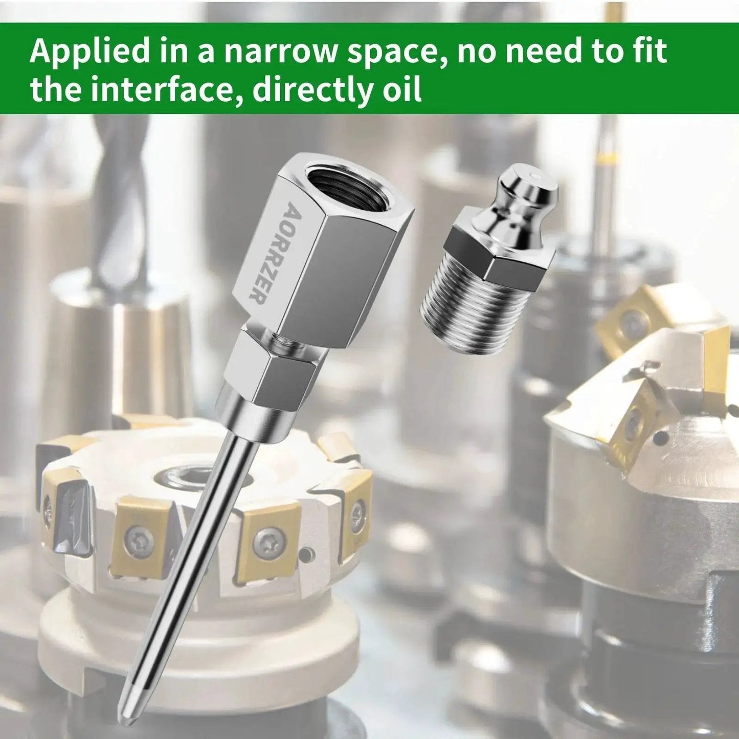Versatile Grease Gun Needle Tip And Coupler Set For Deep Lubrication And Narrow Access, Includes Zerk Fittings, 1/8 Inch NPT Threads