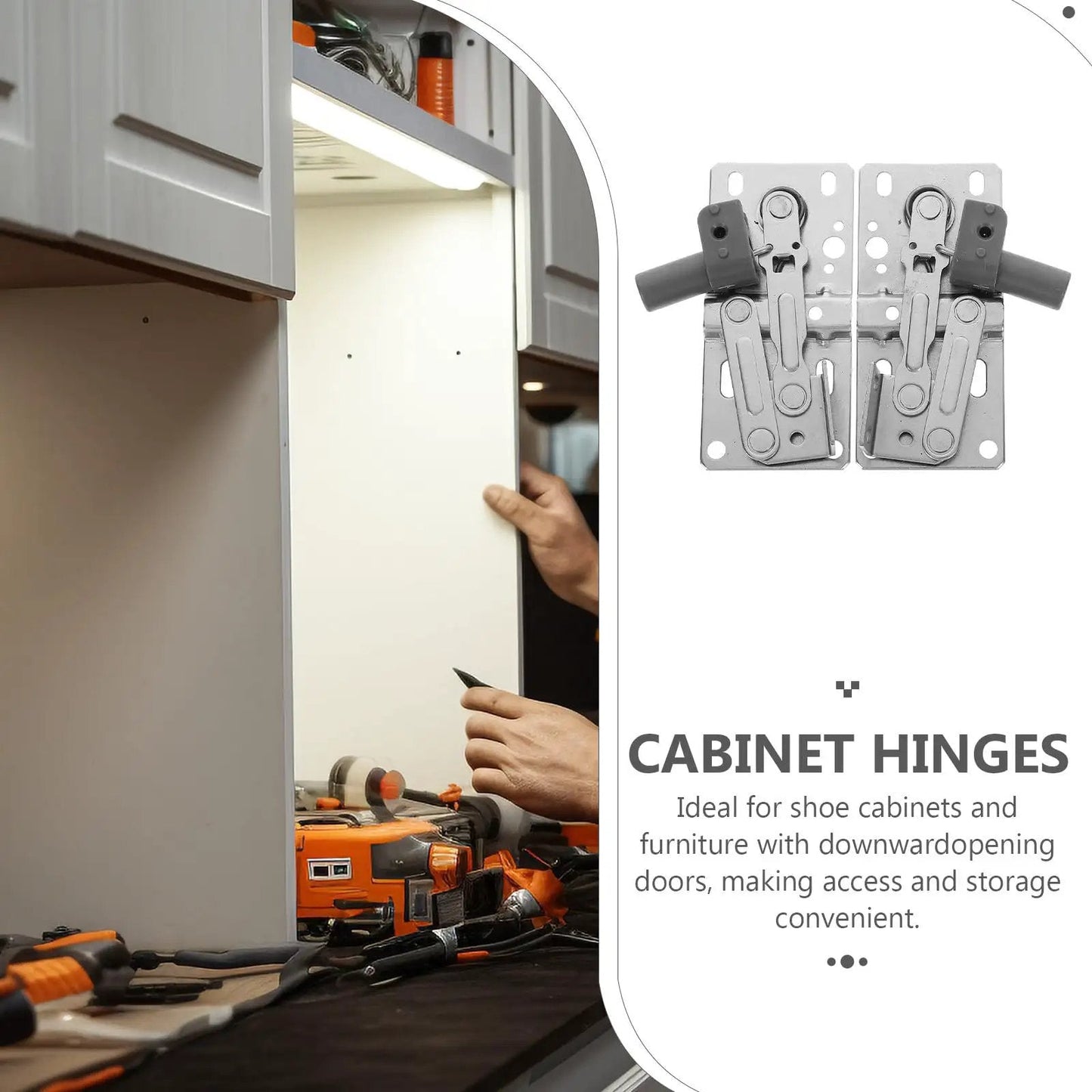 45 Degree Flip Down Soft Close Cabinet Hinges With Spring Damping For Wooden Furniture Doors Hydraulic Pivot Hinges For Storage Beds And Kitchen Cabinets 1 Pair Quiet Smooth Close And Easy Install, shown installed in cabinetry.