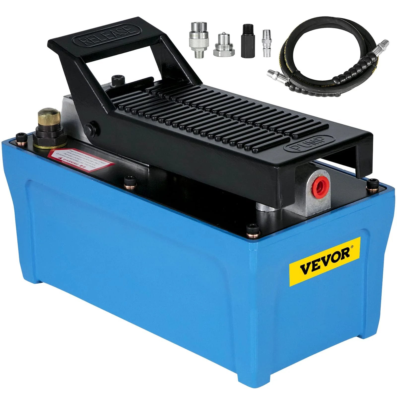 Heavy Duty Air Over Hydraulic Foot Pump 10000 PSI Workhorse With 1/2 Gallon Reservoir, 3/8 NPT, 6.56 Ft Hose, Two Connectors