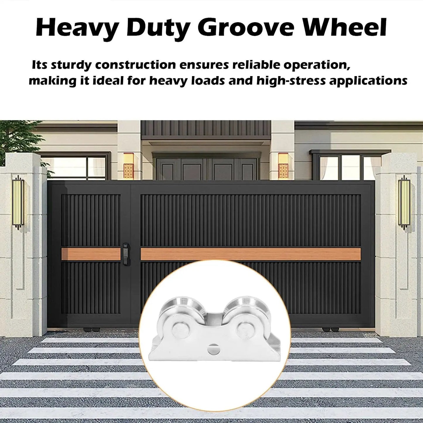 Groove Wheel V Shaped Detachable Track Gate Wheels With Double Bearing Caster and Bracket for sliding gates