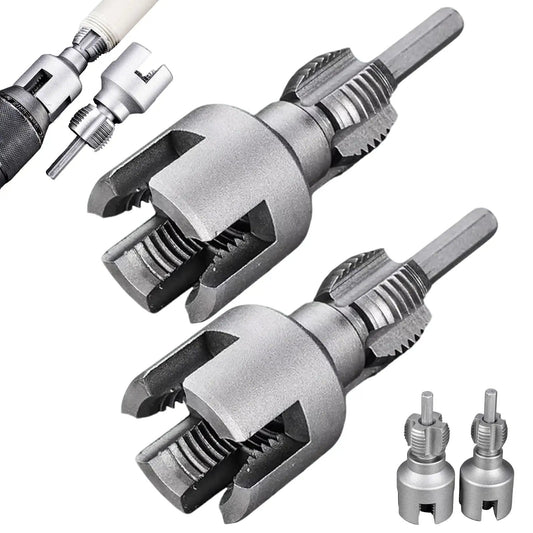 2 In 1 Internal And External Pipe Threading Tool For One Half And Three Quarter Inch PVC Pipe, Electric Drill Compatible