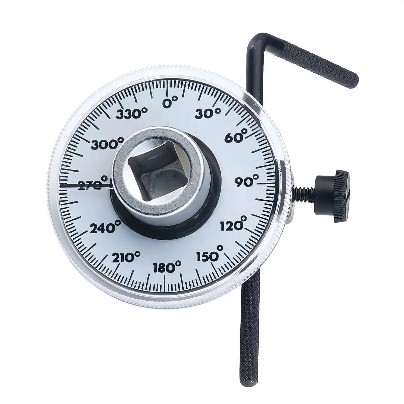 Precision Torque Angle Gauge With 360 Degree Rotation Scale For Automotive Applications One Half Inch Drive Compatible.