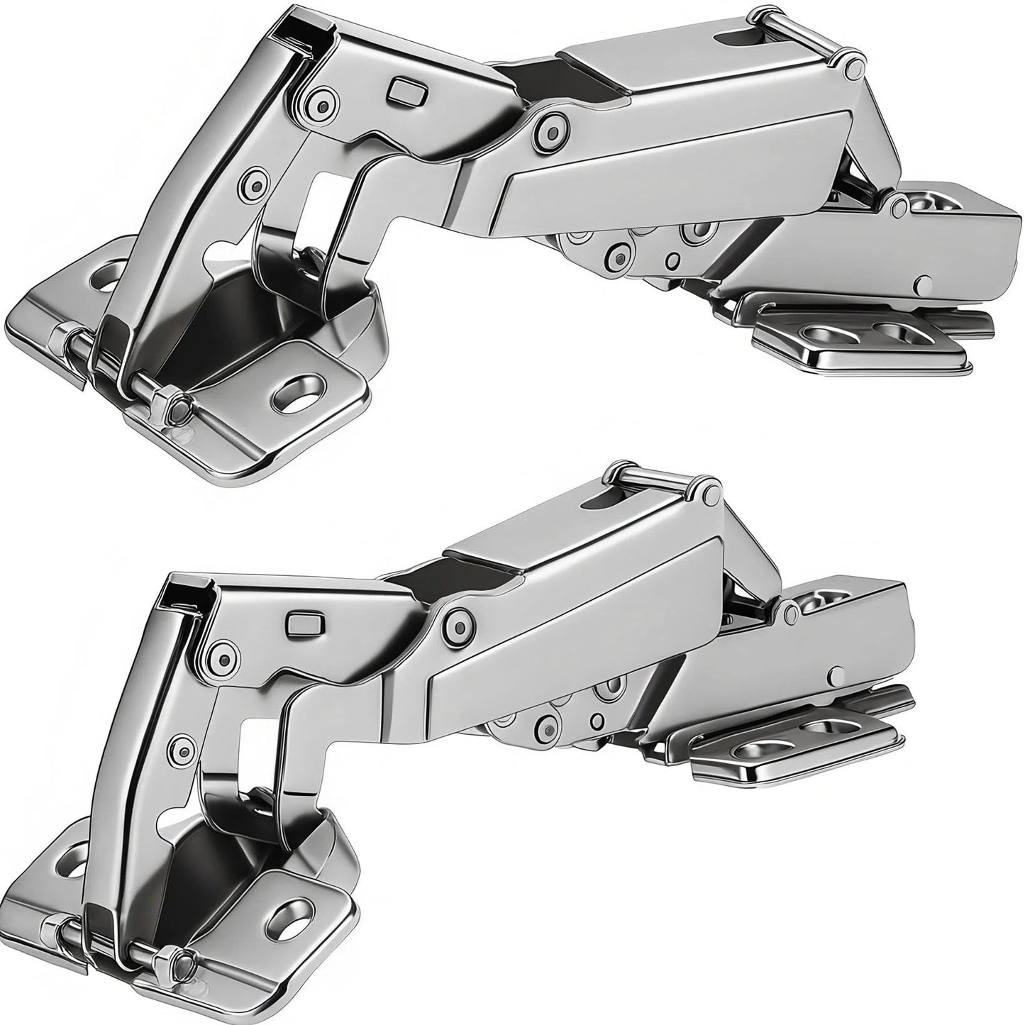 175 Degree Frameless Cabinet Door Hinges With 48mm Concealed Cup Hydraulic Soft Close Adjustable Nickel Plated Steel Dampers