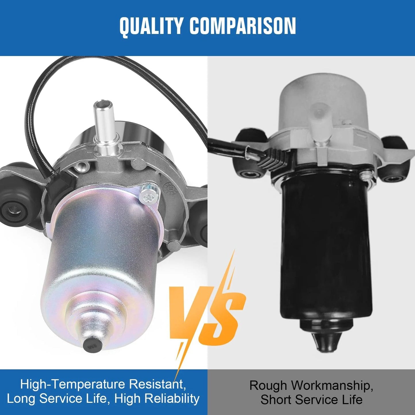 Electric Brake Vacuum Pump Assembly For Car Power Brake Booster High Performance Auxiliary Vacuum Pump With Strong Suction And Fast Vacuum Build Compact Lightweight Design To Improve Engine Brake Vacuum quality comparison, showing durability and workmanship differences.