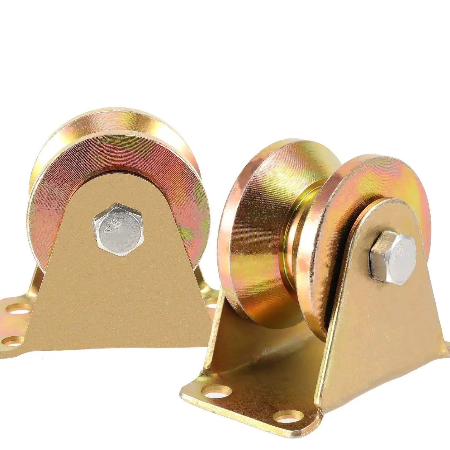8 Pack 2 Inch V Groove Wheel Set For Sliding Gates And Industrial Track Rails Heavy Duty Rigid Caster Wheels with Bracket
