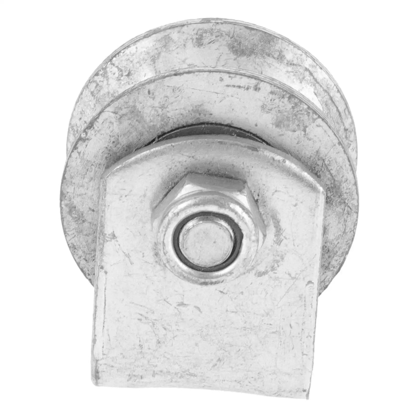Beefy Heavy Duty Cast Iron V Groove Wheel Pulley For Sliding Gates And Garage Doors front view