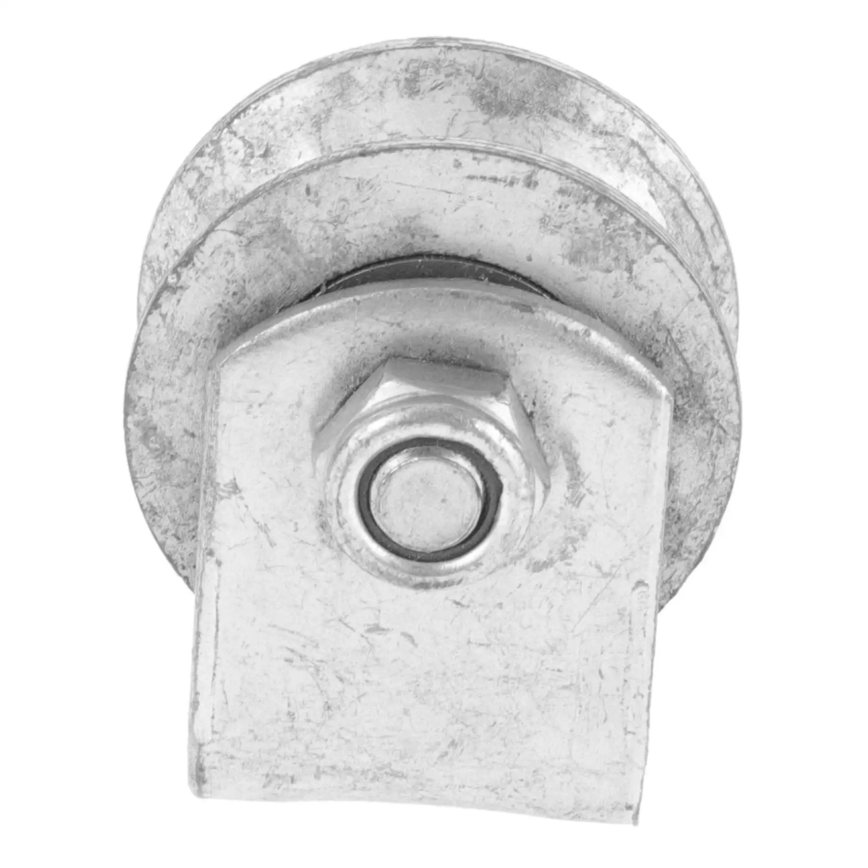 Beefy Heavy Duty Cast Iron V Groove Wheel Pulley For Sliding Gates And Garage Doors front view