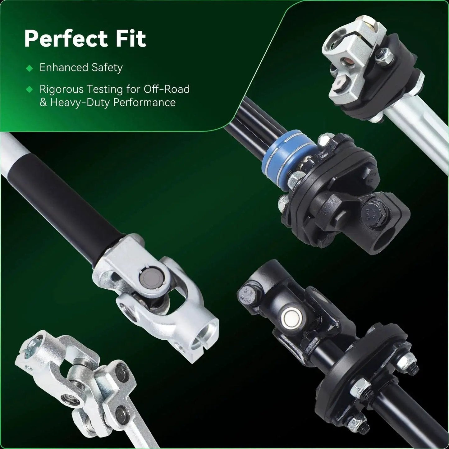 Lower Steering Shaft With U Joint Coupler For Power Gear Steering Jeep Cherokee, showing various angles and details.