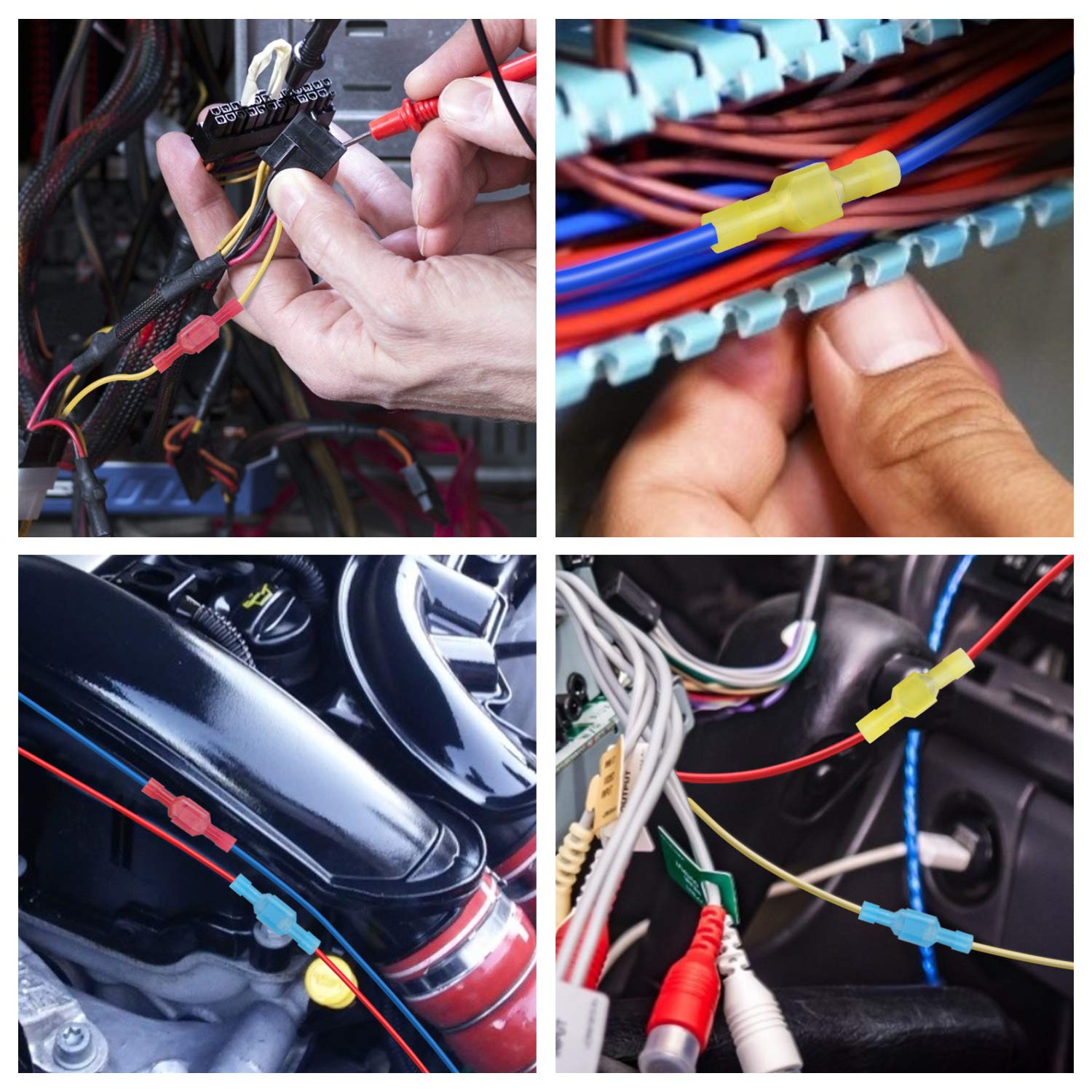 Nylon Spade Quick Disconnect Connectors Kit For Auto And Home Wiring With Premium Insulated Terminals, used in various applications