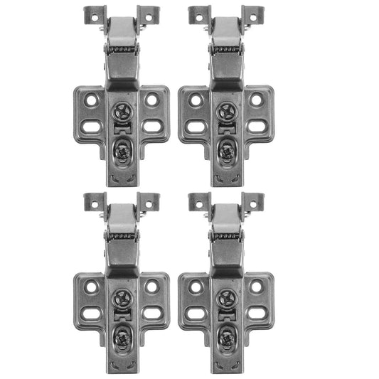 Front view of 4 Pack Black Hydraulic Soft Close Cabinet Hinges for Kitchen Cabinets European Style Inset Aluminum Frame Hinges.