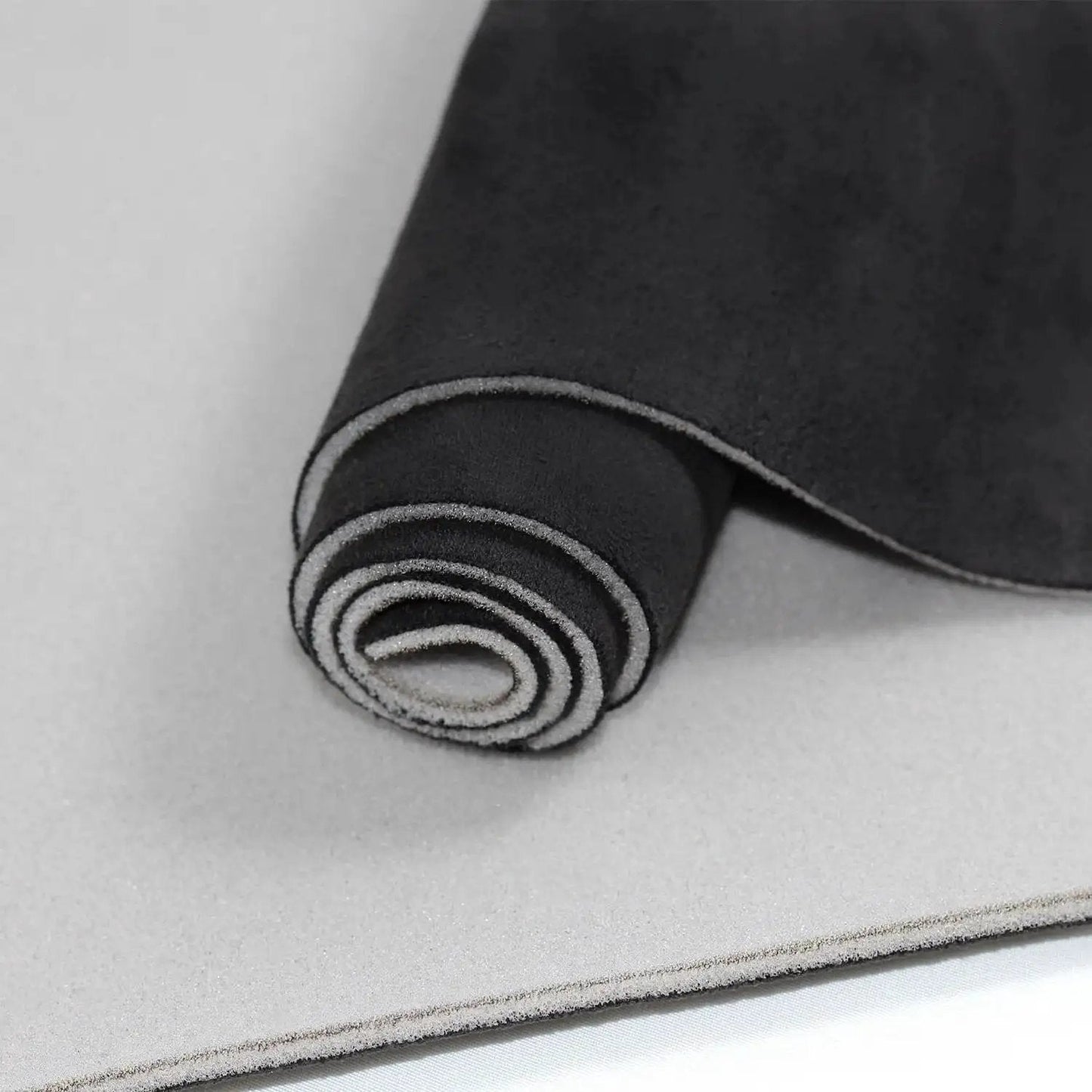 Rolled black suede headliner fabric with foam backing for car truck SUV roof interiors