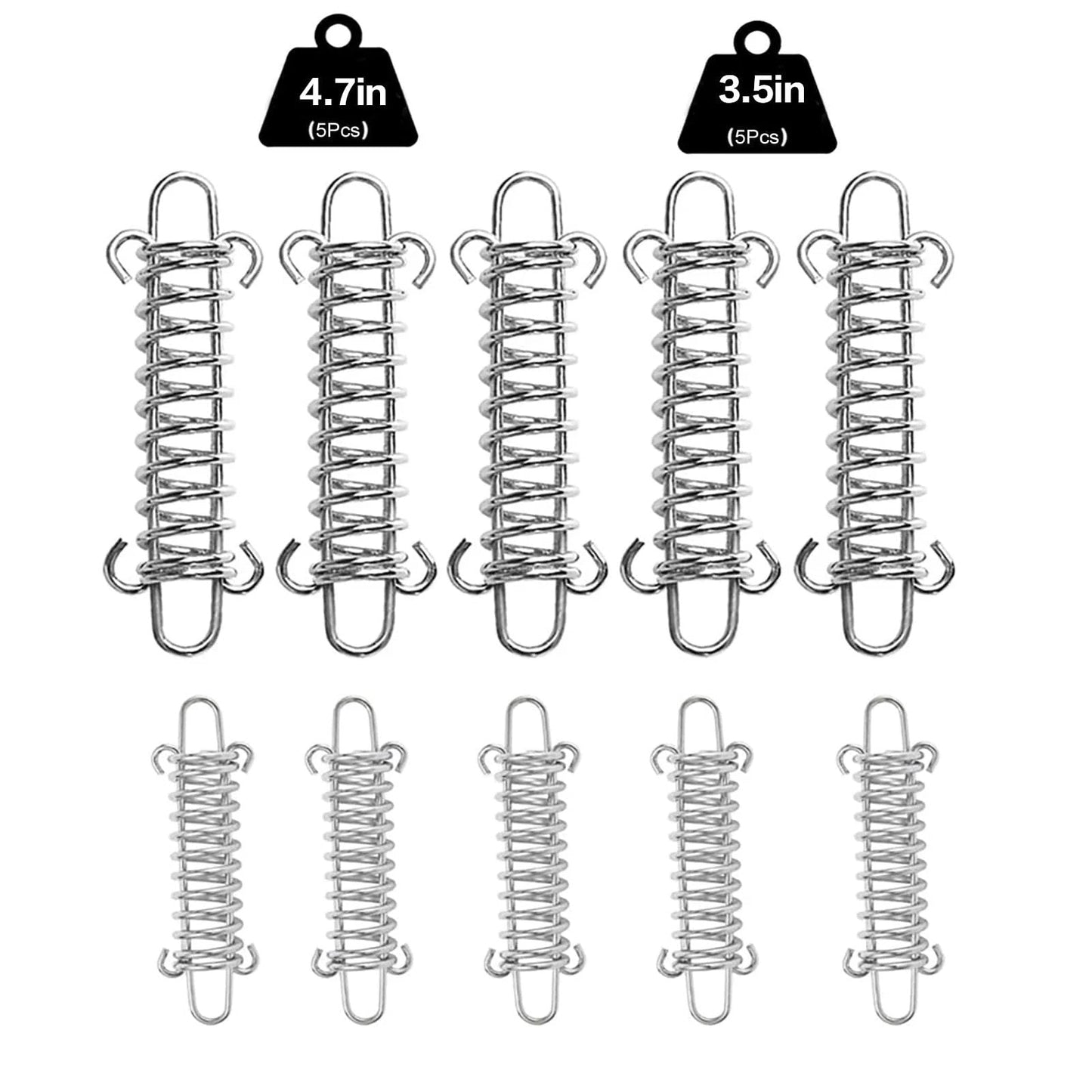 Heavy Duty 10 Pack 304 Stainless Steel Tent Springs For Windproof Tarp Awning Sun Shade Rope Tension Dog Chain Porch Swing And Outdoor Shelter Stabilization