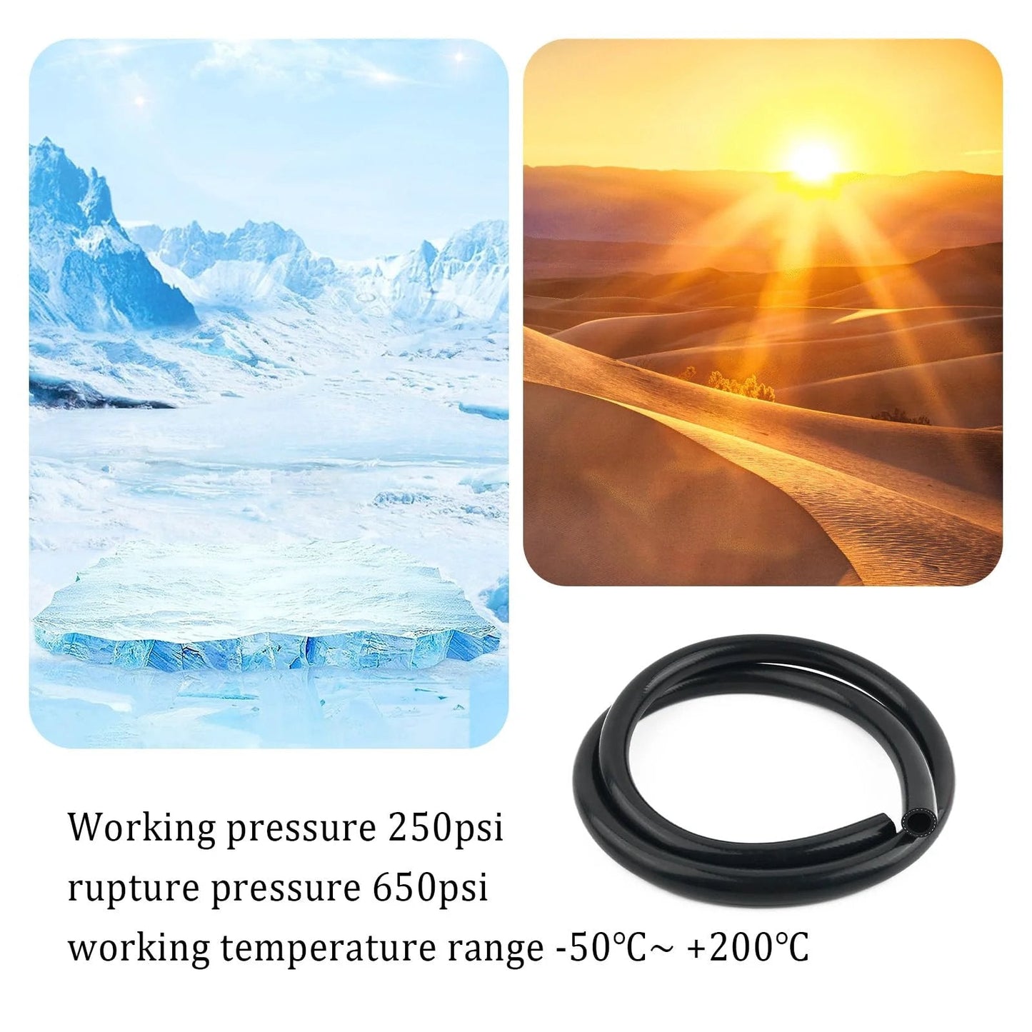Three Quarter Inch Five Foot Silicone Heater Hose for Your Ride Cooling System, High Pressure 650 PSI Rupture Pressure visible