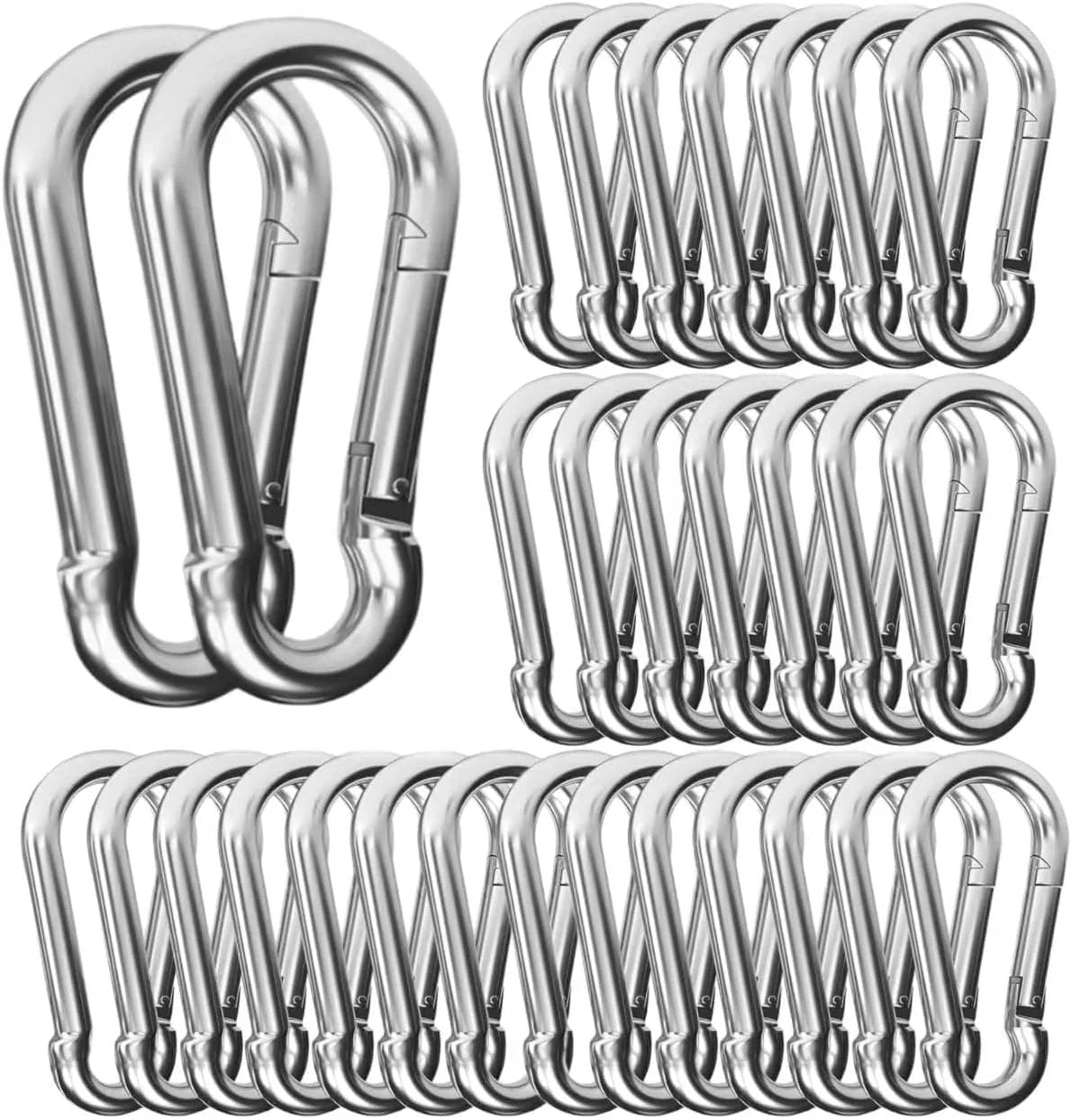 30 Pack M4 Mini Carabiner Clips 1.57 Inch Spring Loaded For Camping Gear