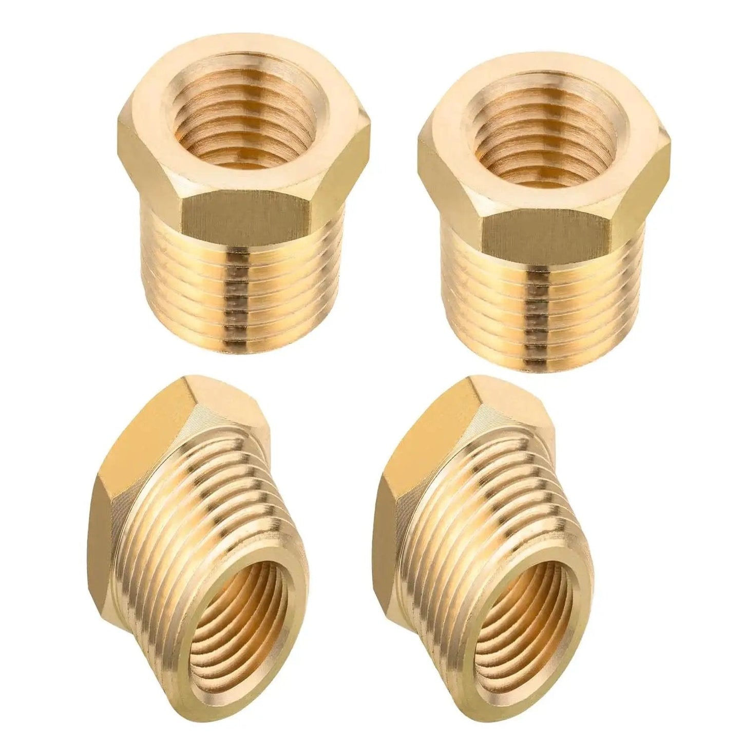 Brass Reducer Hex Bushing One Inch NPT Male To Three Quarter Inch NPT Female Pipe Fitting Adapter Pack Of Four Durable Forged Brass