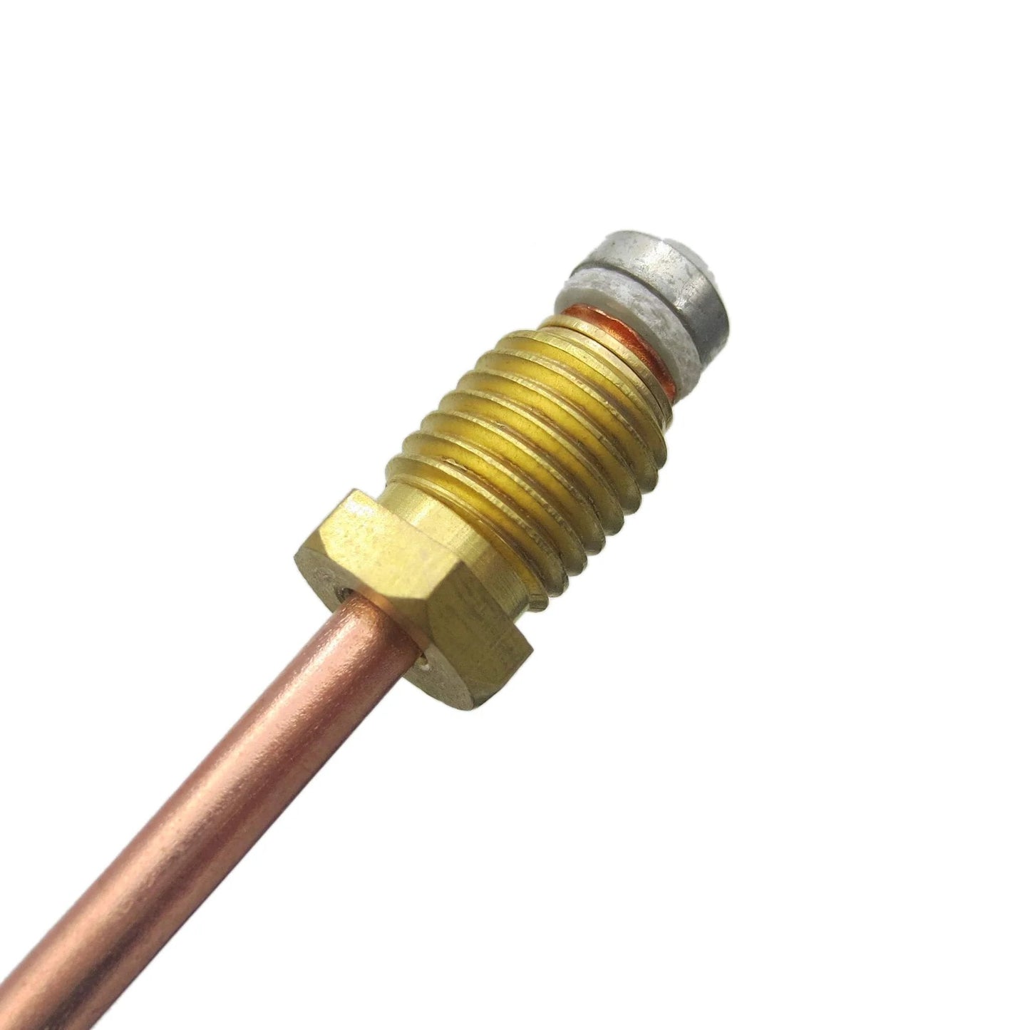 Close-up of Universal 24 Inch Gas Thermocouple Sensor M8x1 Thread For Propane BBQ Grill Fire Pit And Fireplace Heater Replacement Part