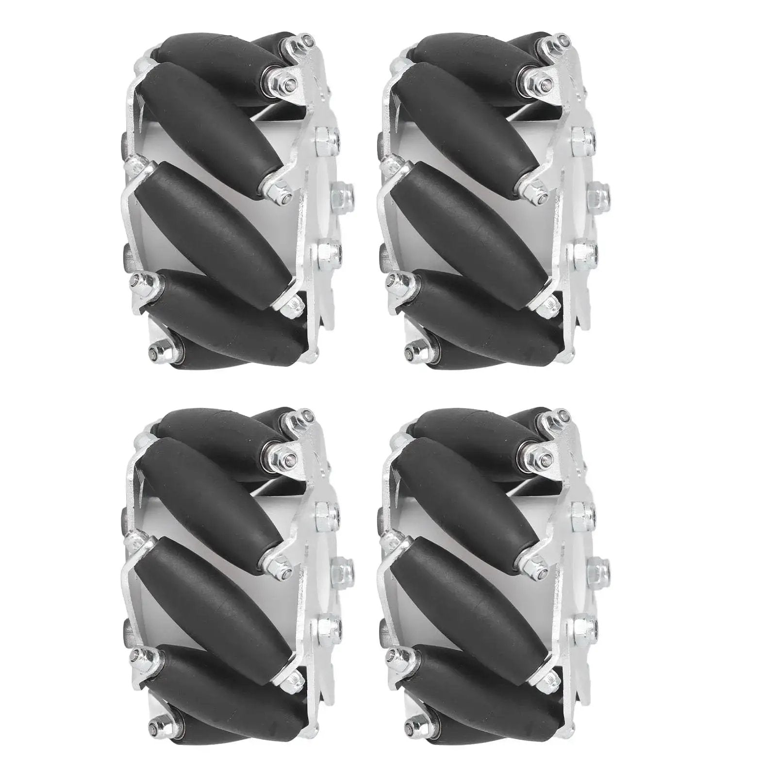 60mm Omni Directional Aluminum Alloy Wheel Set For RC Robots And DIY Projects Featuring Eight Rubber Rollers Per Wheel And A 10kg Load